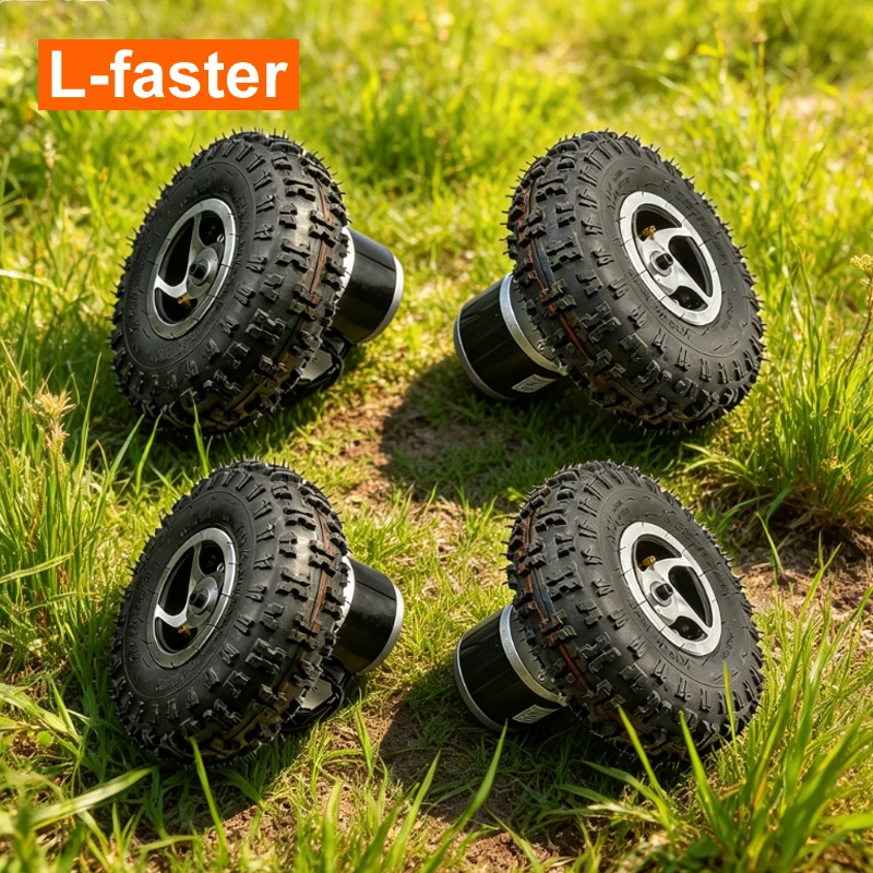 1000W Elektro-Rasenmäher-Wagenmotor-Umbausatz L-Faster DIY 4WD mit 10-Zoll-Fahrradrad für Obstgarten- und Hofwerkzeuge