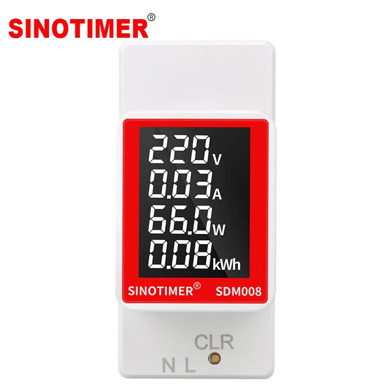 Din Rail Digital Electricity Meter Voltmeter Power Ammeter Watt Hour Reset Power Demand Wattmeter AC Monitor 50V~300V