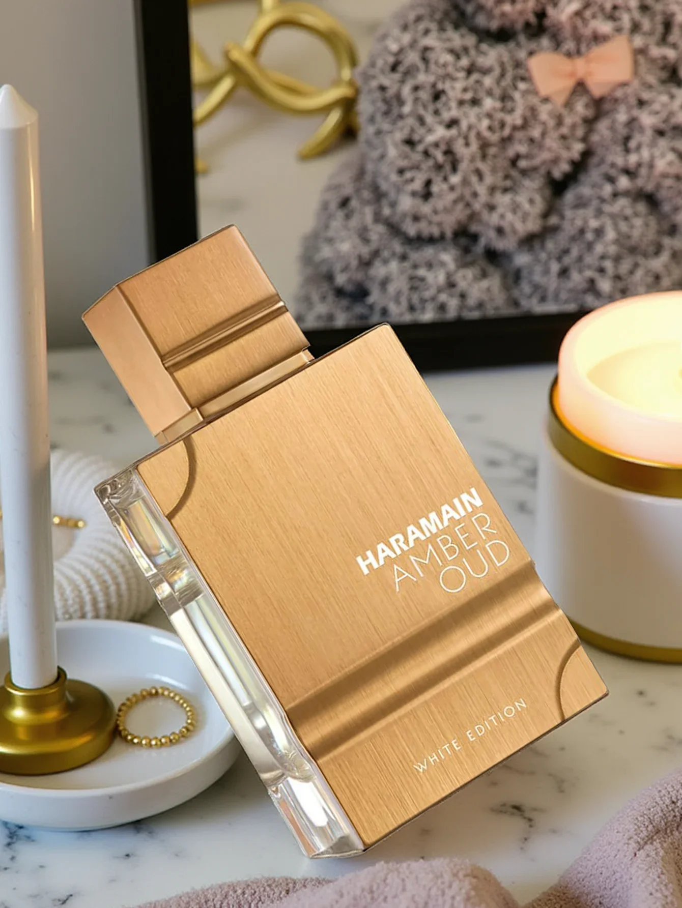 عطر Al Haramain Amber Oud White Edition Eau De Parfum 2.0oz 60ml عطر وودي طازج يدوم طويلاً للجنسين هدية فاخرة لعيد الميلاد