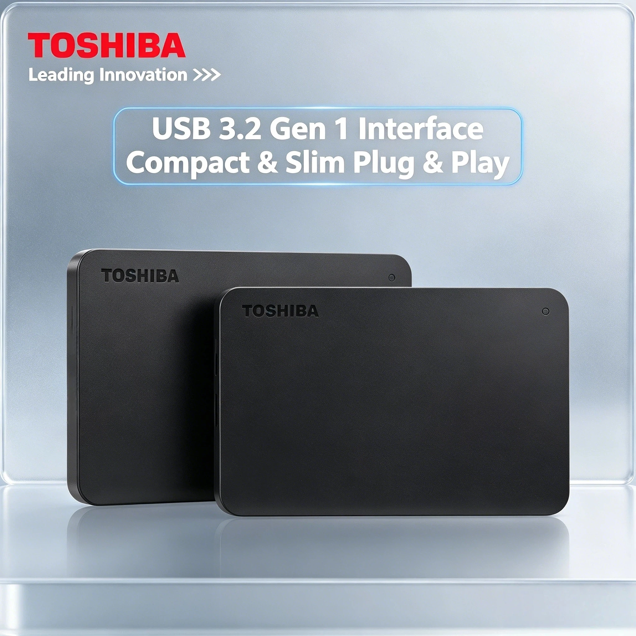 Toshiba A3 HDTB410YK3AA Canvio Basics 500GB 1TB 2TB Portable External Hard Drive USB 3.0 Black High Speed Compatible