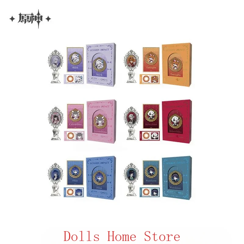 

Официальная памятная медаль Genshin Impact 2026, подарочная коробка Columbina Arlecchino Skirk Flins Wanderer Tartaglia, подарки для косплея для фанатов