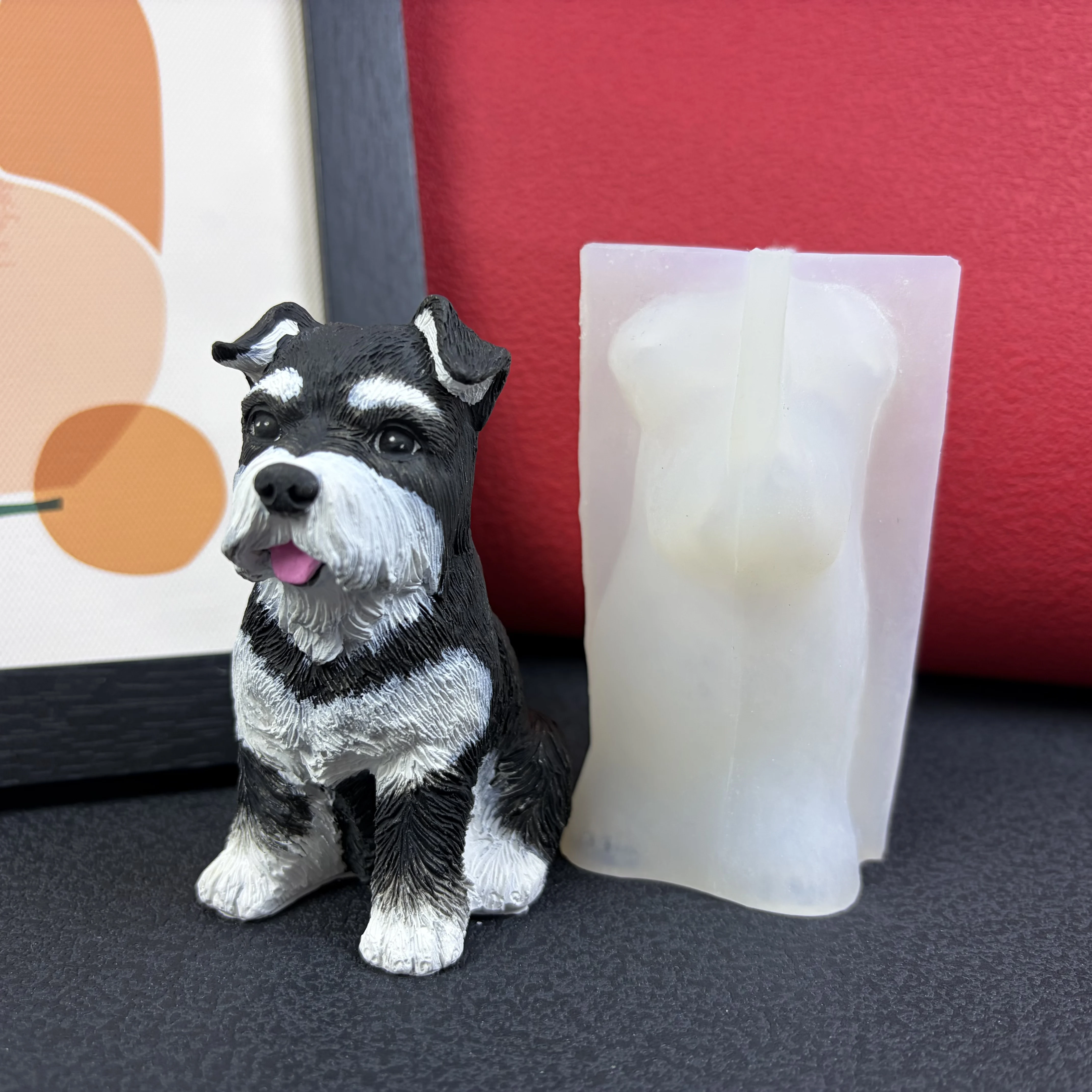 

Силиконовая форма для 3D-модели реалистичного сидящего щенка шнауцера, для литья из смолы, эпоксидной смолы, гипса, бетона, для украшения приборной панели автомобиля