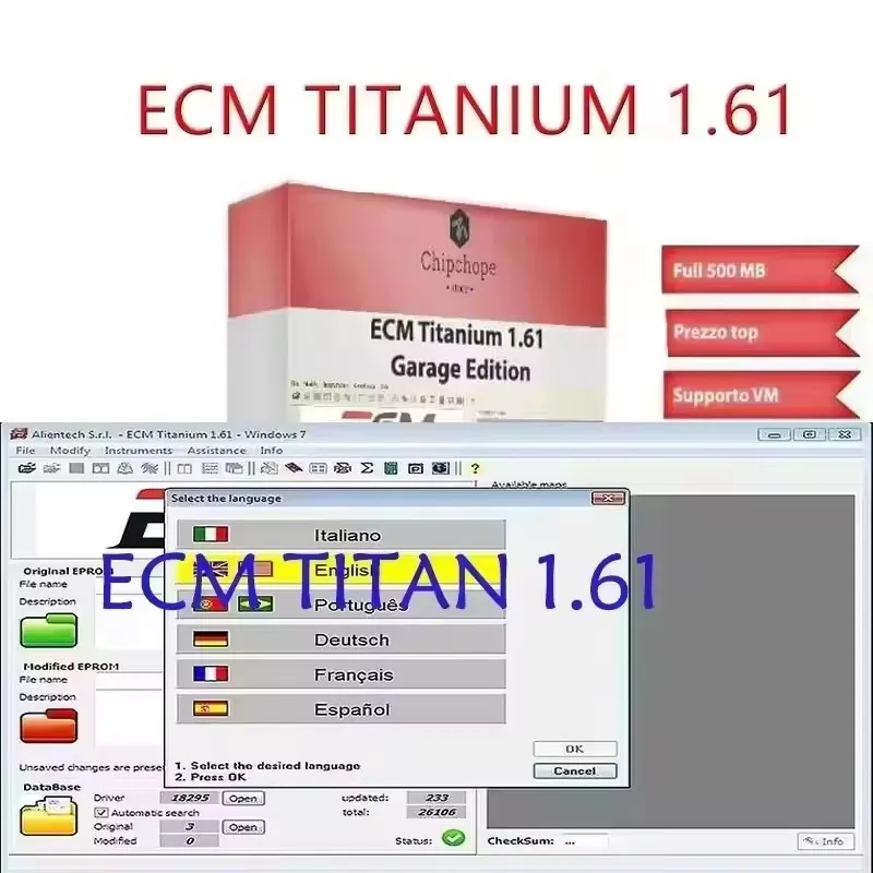 

2025 Hot new ECM TITANIUM 1.61 With 26000 + Driver ECM 18259+ Drivers for ecu tool Send link automotive software windows 10