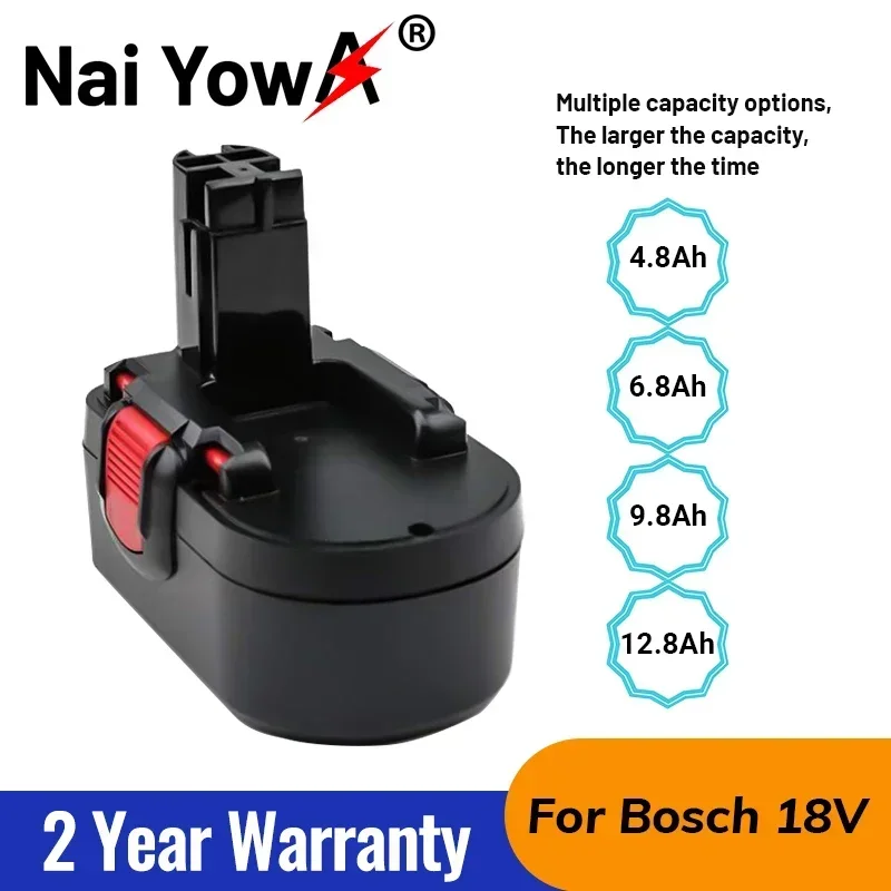 new original For Bosch 18V 12.8Ah BAT025 Rechargeable Battery Ni-CD Power Tools Bateria For Drill GSB 18 VE-2, PSR 18VE, BAT026