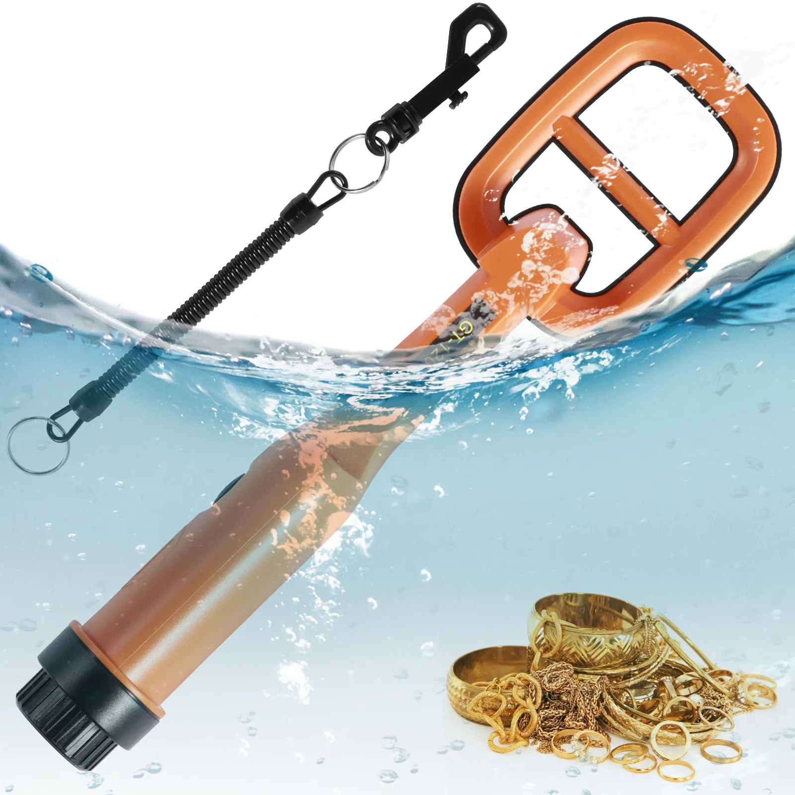 Underwater Metal Detector 9.84FT IP68 Fully Waterproof 4.2inch Coil Metal Detector with LED and Alarm Handheld GT-120 Metal