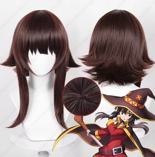 

Anime Megumin Cosplay Wig 32cm Short Hair Heat Resistant Synthetic Wigs