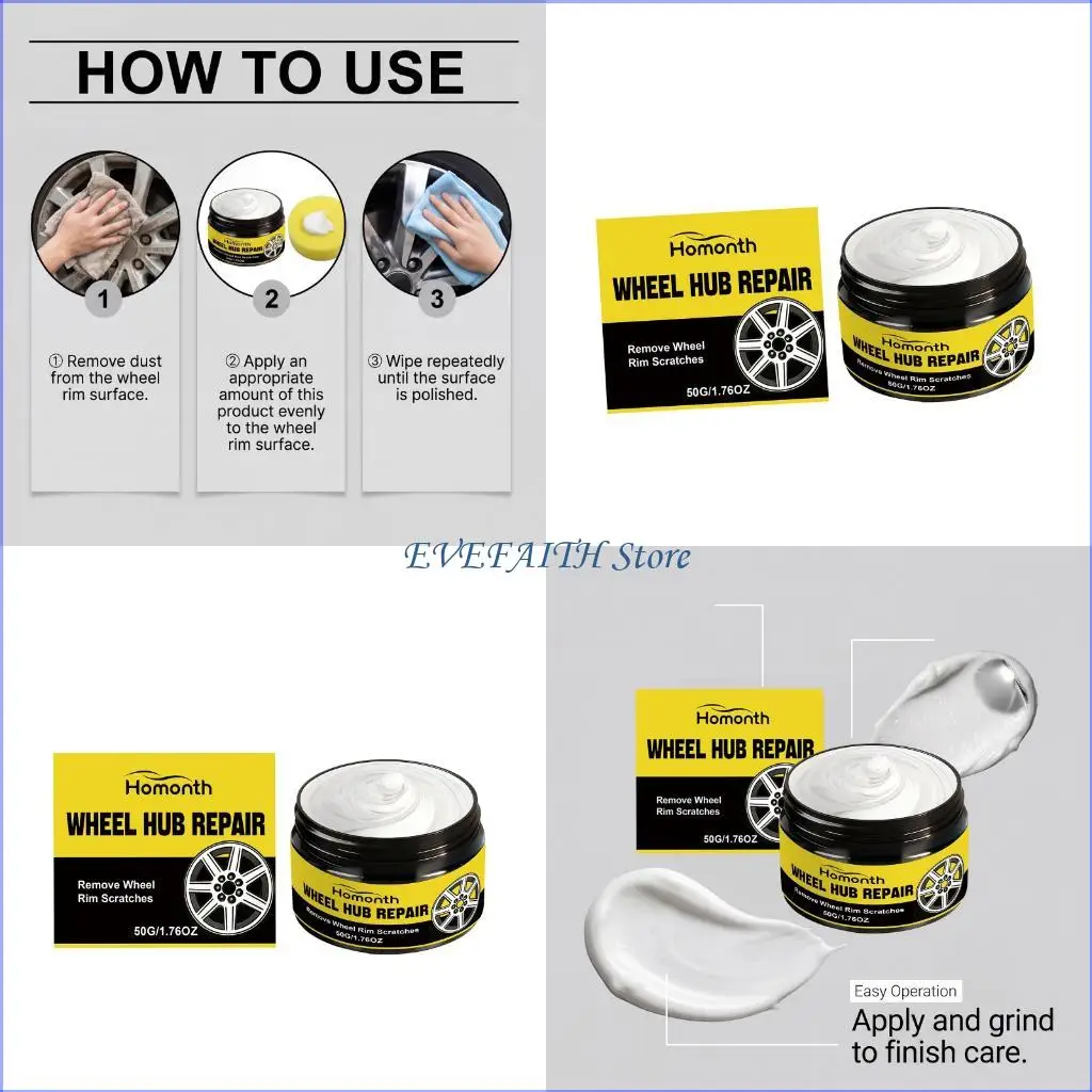 124B Exterior Wheel Care Cream 50g Tire Coating Paste for Quick Touch Up Tasks Use