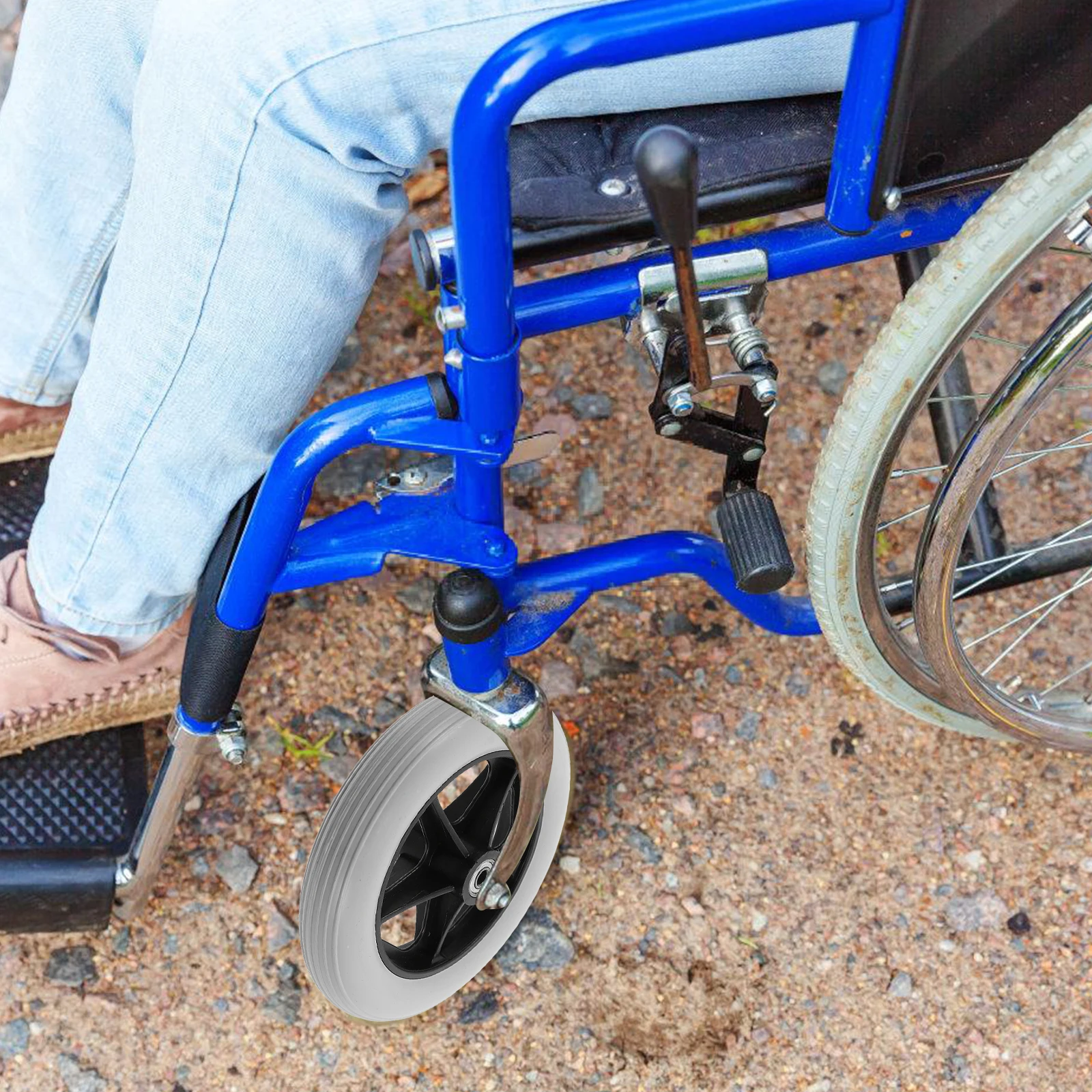 

2pcs Universal Wheelchair Wheels Replacement Walker Tires Electric Manual Front Wheel Casters Furniture Solid Tire