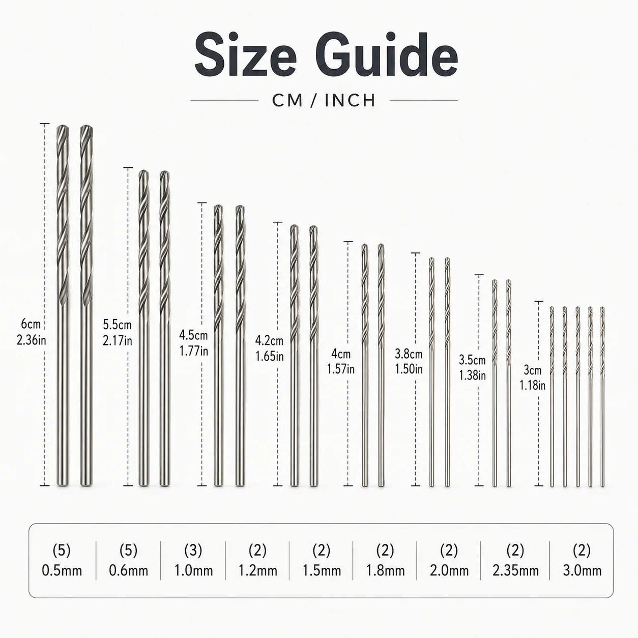 25Pcs HSS Mini Twist Drill Bit Set 0.5-3mm Small Precision Drill Bits with Storage Case for DIY Craft Wood Plastic Soft Metal