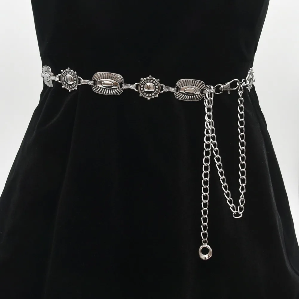 Mode Legierung Vintage Gold Kette Gürtel Retro Jeans Dekor Stern Bund Schnalle Übertrieben Y2K Silber Taille Kette Frauen