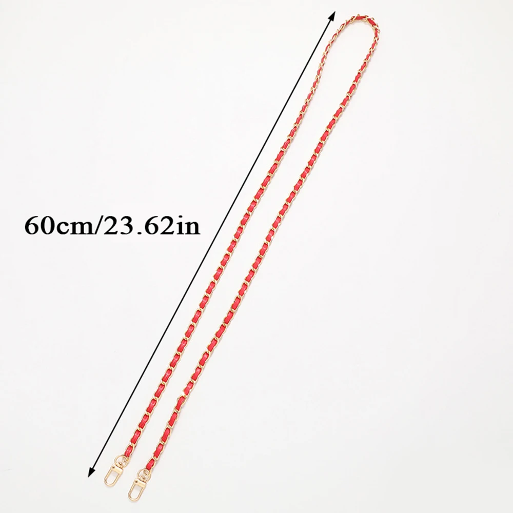 PU Leather+Metal Chain Shoulder Bag Strap Or Women Fashion Phone Case Chain All-match Crossbody Leather Strap For Handbag