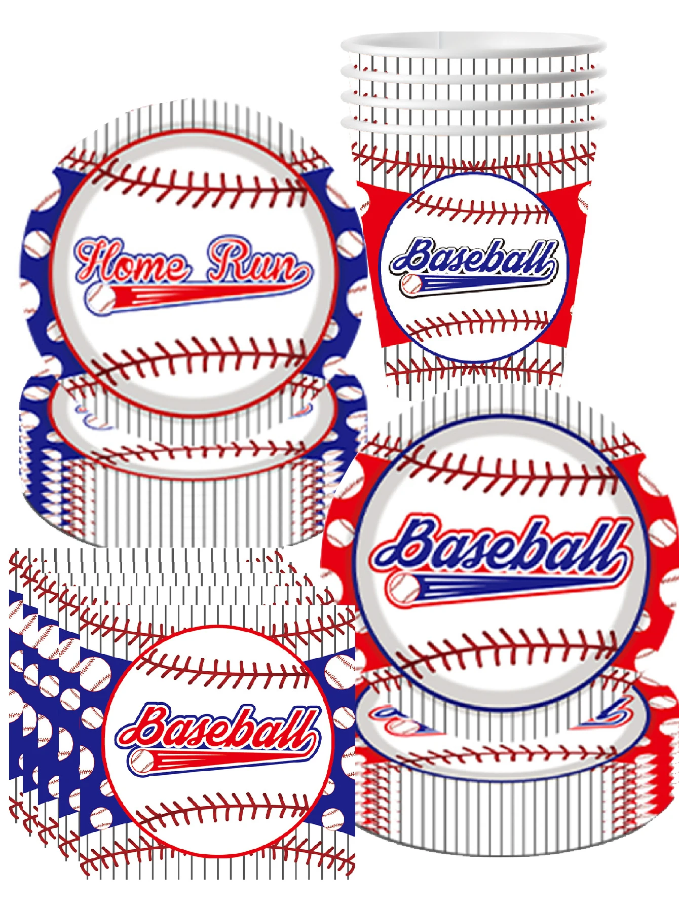 Fournitures de fête sur le thème du baseball : décorations, assiettes sur le thème sportif, serviettes, tasses, célébrations de vacances, banquets d'anniversaire