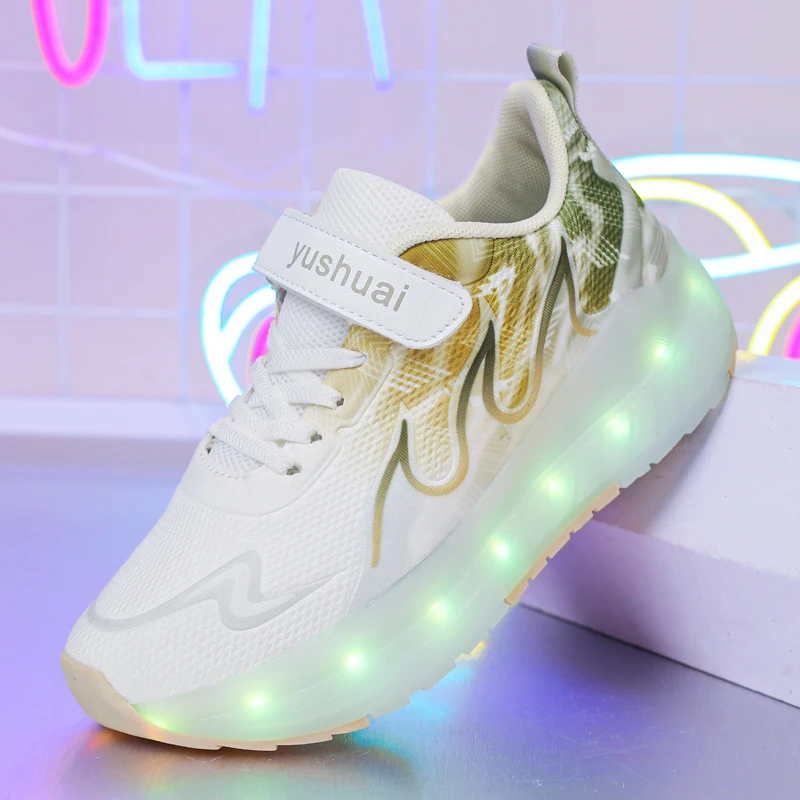 

Girls' 2025 New Winter Heelys: Invisible 4-Wheel Auto-Retractable Wear-Resistant Sports Roller Shoes