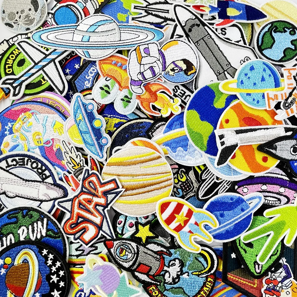 50Pcs/Lot Embroidered Patches Iron-On Sew-On Applique for Jackets Jeans Backpacks Clothing Decoration Repair Modify Mend Patch