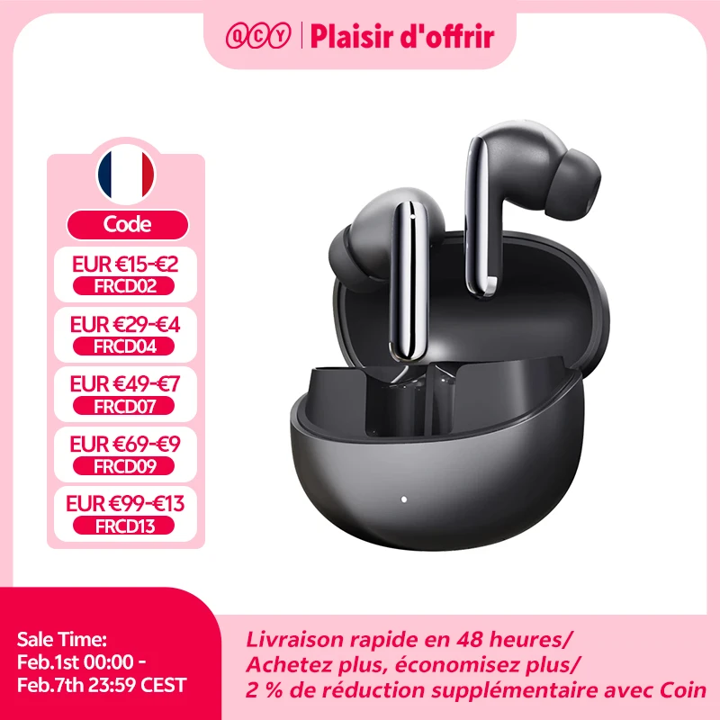 QCY MeloBuds Pro ANC Bluetooth 5.3 écouteurs sans fil 46dB hybride ANC haute résolution LDAC écouteurs 6 micro écouteurs 34H détection intra-auriculaire