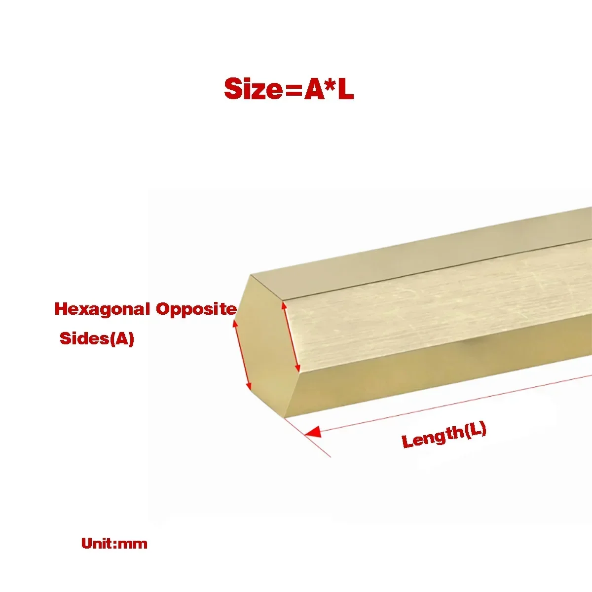 H62 Brass Rod/Brass Hexagonal Square Rod Opposite Sides 3/4/5/6/7/8/9/10-30mm, Length 200-500mm