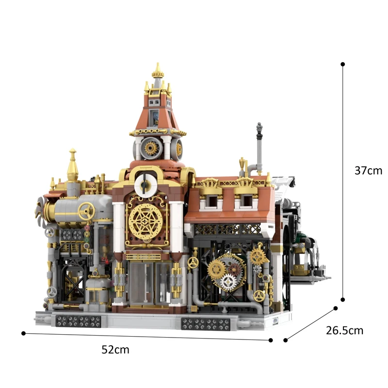 2788PCS Steampunk Treinstation Grote Bouwstenen Mechanische Treinstation Model Desktop Decoratie DIY Speelgoed voor Kinderen Gift