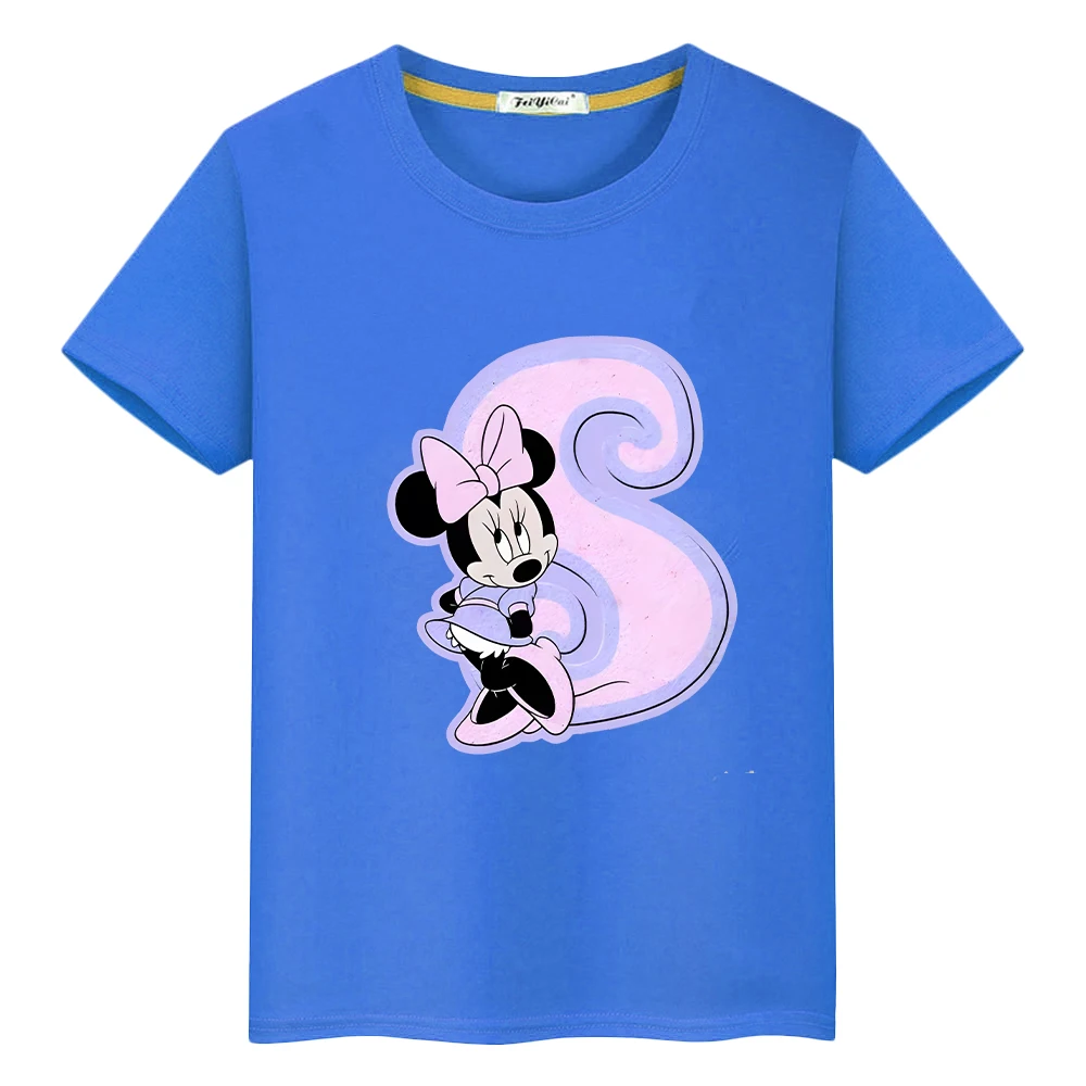 

mickey mouse Print 100%Cotton t shirt for kids boy10years anime Tops Short Disney Kawaii pride tshirt y2k one piece girls clothe