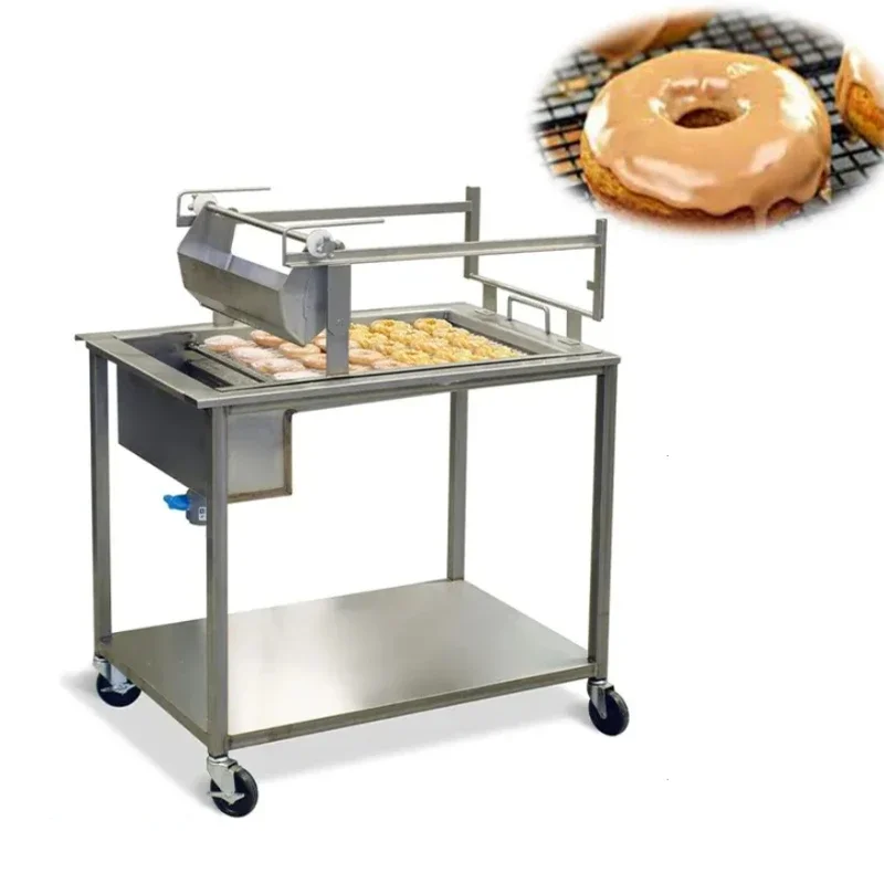 

Easy Operation Popular Decorating Doughnut Coating Machine Icing Different Flavor Mini Donuts Pouring Chocolate Glazing Machine