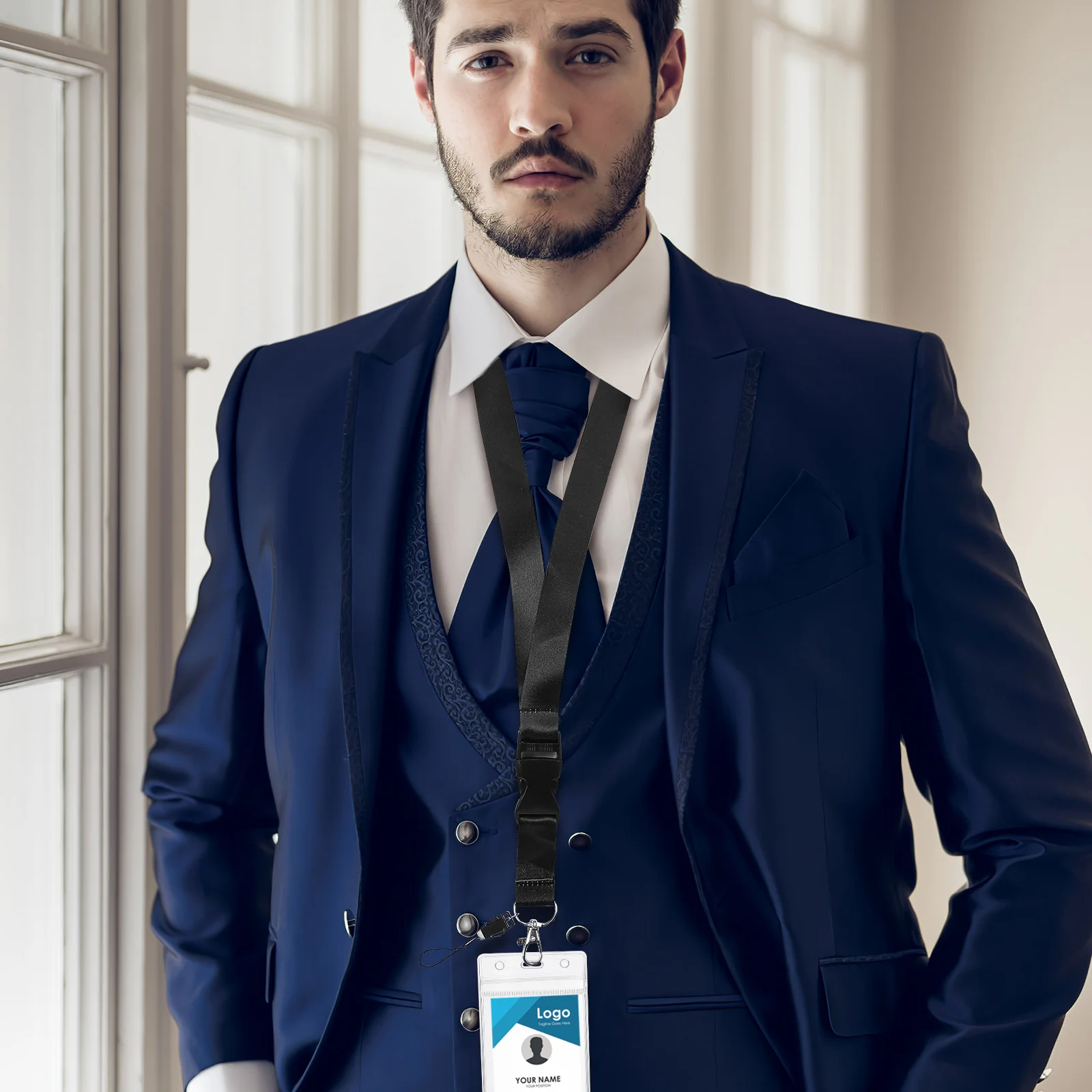 1 مجموعة 1 مجموعة الحبل مع حامل بطاقة حامل شارة متعدد الوظائف ل معرف اسم العلامة عمودي أفقي بولي كلوريد الفينيل البوليستر سفينة سياحية #4