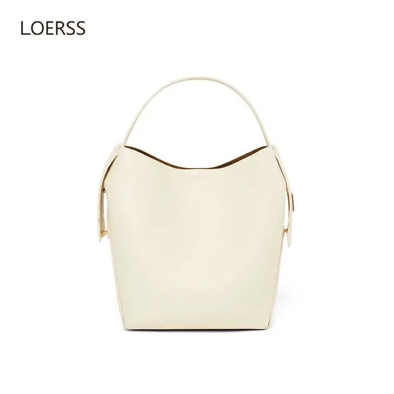 LOERSS-Bolsa de ombro de couro genuíno para mulheres, bolsa crossbody de luxo, bolsa de couro de grande capacidade