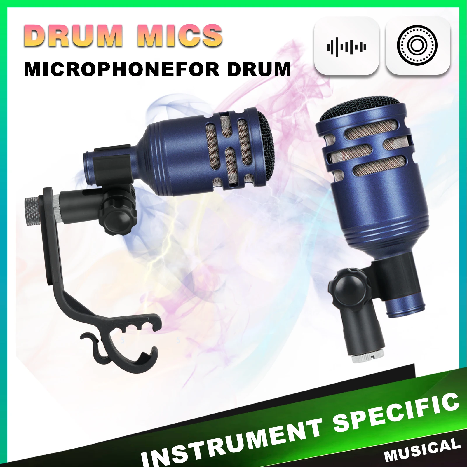 

Blue Microphone Drum Kit Condenser Mic Kit USB Studio Recording Dynamic Mic Stand Pop Filter And Mic Boom Arm Included