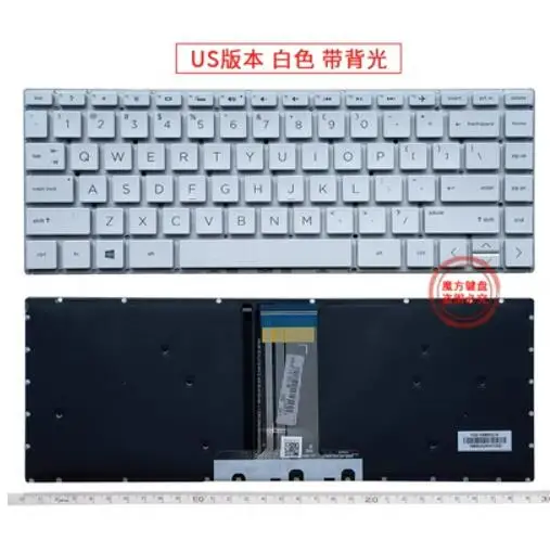 

New FOR HP Pavilion X360 14-BA 14T-BA 14M-BA 14-BS 240 g6 TPN-W125 Q186 Q189 Q187 C131 Laptop Keyboard US Backlit white