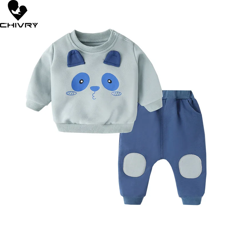 

Baby Autumn Winter Clothing Set Kids Cartoon O-neck Sweatshirt with Pants Sport Suit Tracksuit Casual Children Sportswear Suit