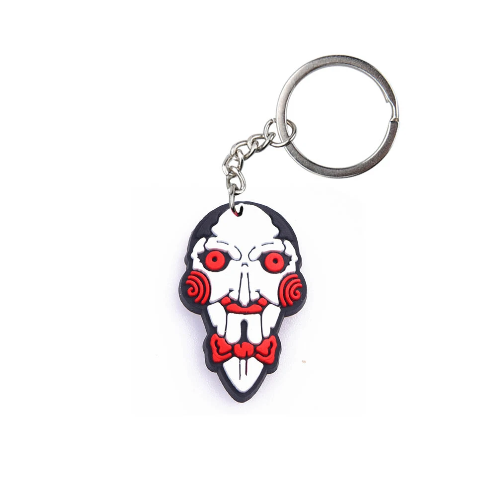 Feliz Halloween Horror Anime Chaveiros para Crianças, Personagem de Desenhos Animados, Palhaço, Porker Killer, Cool Key Rings, Meninos e Meninas