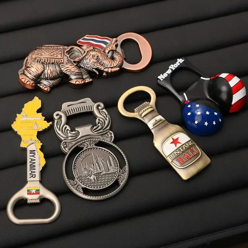 

2025 Creative Zinc Alloy Bottle Opener Personalized Travel Commemorative Gift Bottle Opener Kitchen Tools