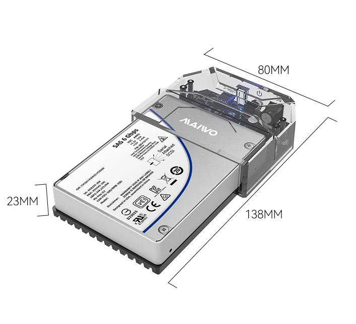 For Mobile disk box 2.5 inch SAS port server hard disk SSD HDD docking external disk box K108SAS