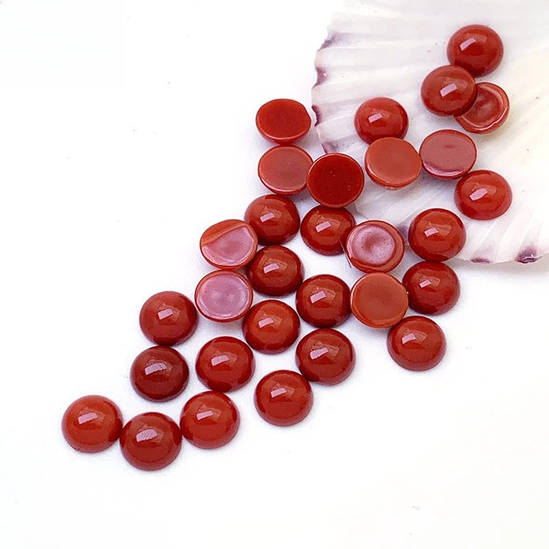 Classical Style, Natural Nanhong Agate Ring Surface, Multi-shaped Persimmon Red Nanhong, Jewelry DIY Inlaid with Loose Stone