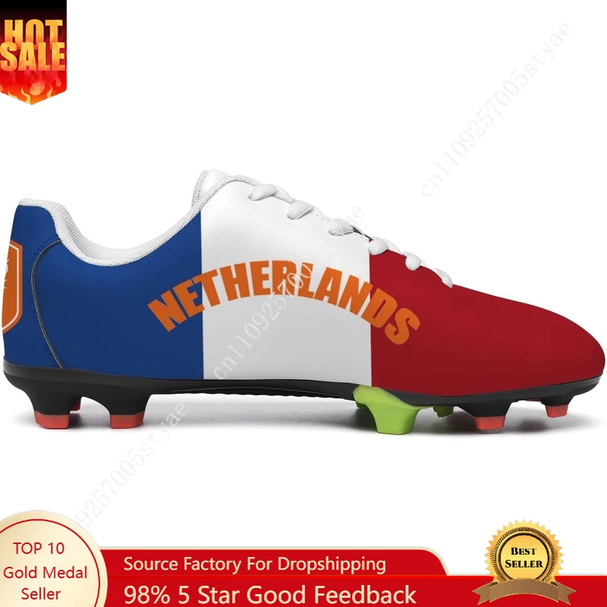 

Netherlands Flag Soccer Shoes Men Womens Football Shoe PU Sneakers Outdoor Lace Up Sports Shoes 2026