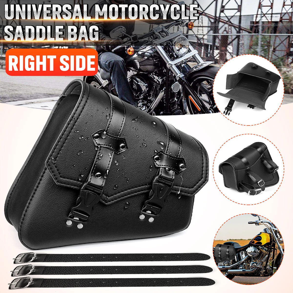 1pcs Right Motorcycle Saddlebag Saddle Bags Side Tool Luggage Bags Storage Tool Pouch Motorcycle Bag For yamaha