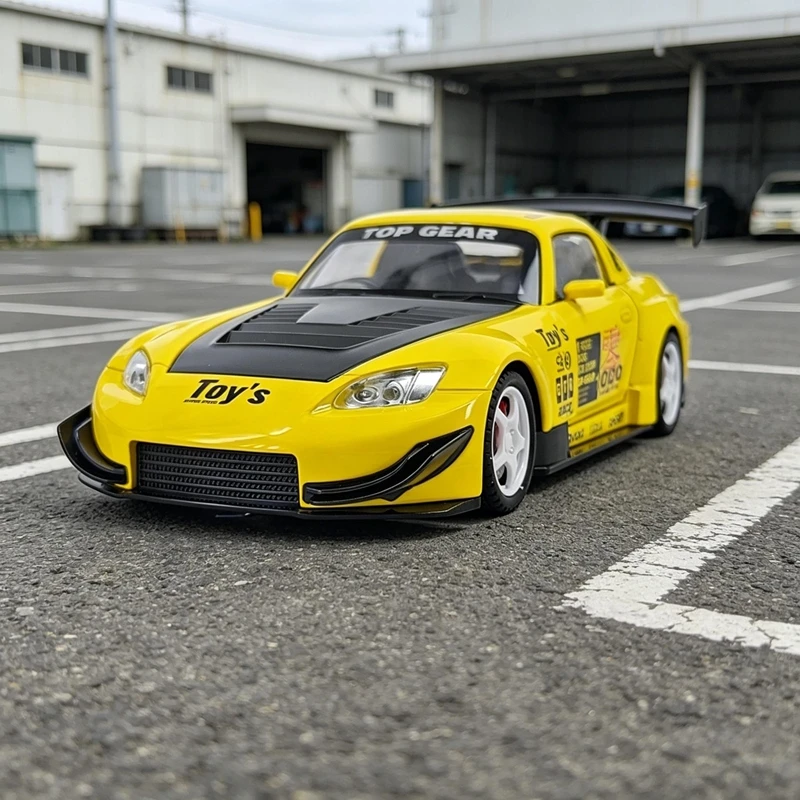 

1:22 Simulated Honda S2000 alloy car model ornament with sound and light feedback, steering and shock absorption, supercar gift