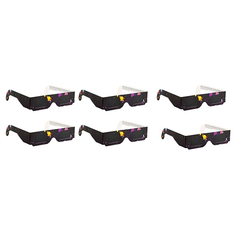 6 Pack Paper Solar Eclipse Glasses Eclipse Shade Safe Shades For Direct Sun Viewing