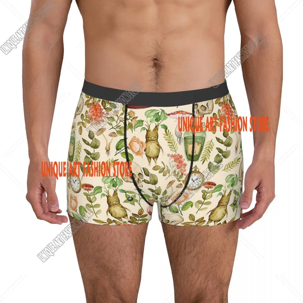 Dark Vintage Mushroom Mushrooms Forest Underpants Homme Panties Male Underwear Print Shorts Boxer Briefs