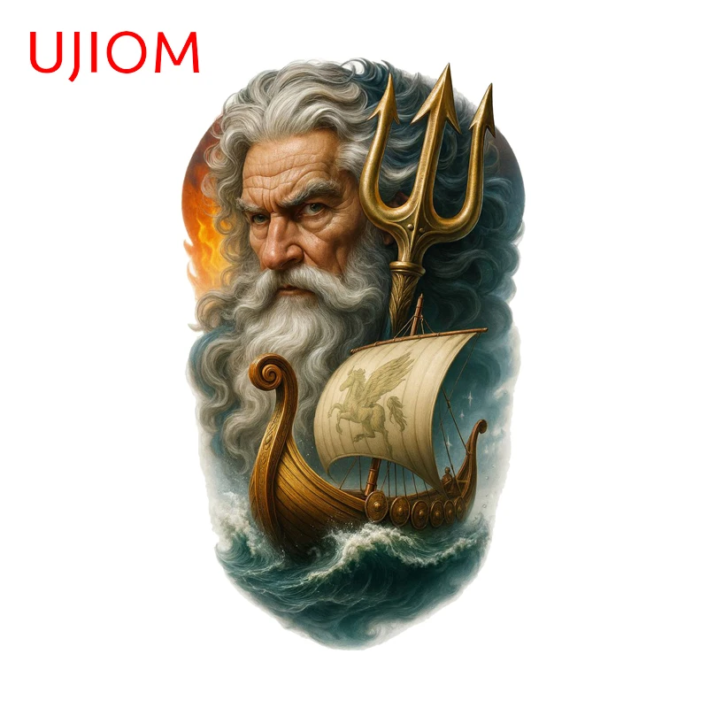 UJIOM Poseidon Cool Wall Stickers Bright-coloured Graffiti Computer Case Toolbox Decals High Quality Adhesive Decoration