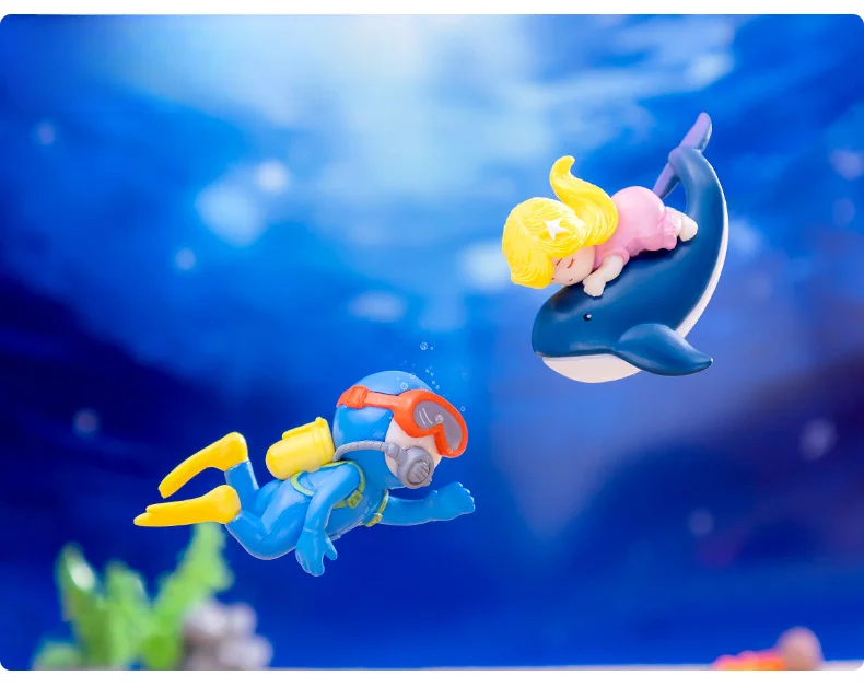 Aquarium Landscape Decoration Flying Diver Witch Floating Aquarium Fish Tank Landscape Cake Office Table DIY Mini Decoration