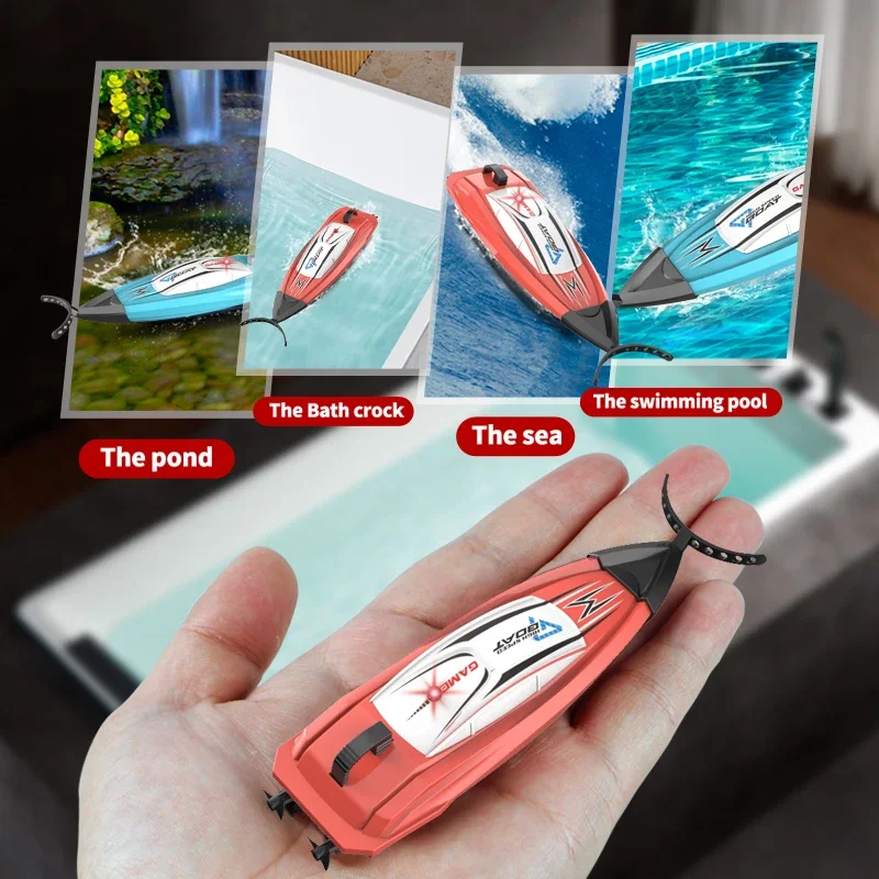 2.4G RC Speedboat Mini Radio Control Stunt Boat Dual Motor Electric Push Ball Ship Competition Model Outdoor Toy Christmas Gifts