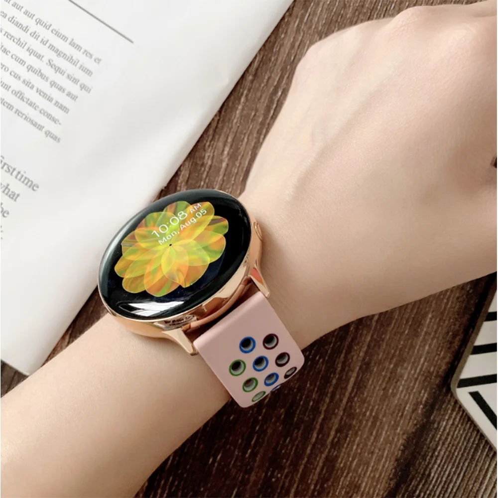 22 มม.สําหรับนาฬิกา Samsung Galaxy นาฬิกา 6-5-pro-4-Classic/active 2 20 มม.correa กีฬาสร้อยข้อมือซิลิโคน Huawei GT 4-3-2-2e สายคล้อง