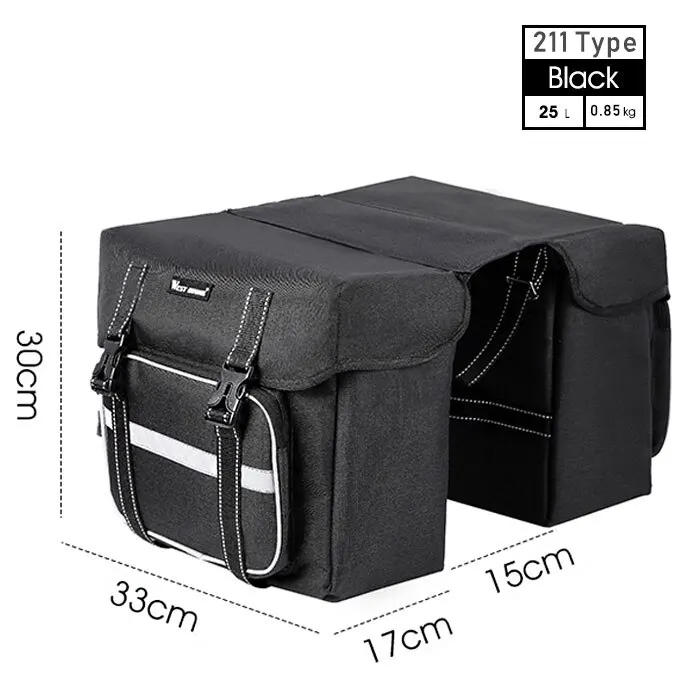 WEST BIKING Fiets achterstoeltas 25L Grote Capaciteit Buiten Bagagedragers Fietsen MTB Racefiets Trunk Dubbele Pannier Tas