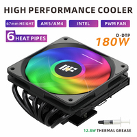 METALFISH DH670 67mm Low Profile CPU Cooler 6 Heatpipes ITX CPU Radiator 120mm PWM Fan For LGA 1700 1200 2011 AM4 AM5