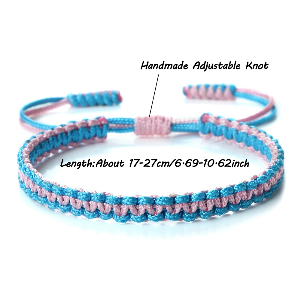 Fashion Handmade Braided Rope String Bracelet Colorful Adjustable Knots Bangle for Friendship Gift Good Lucky Multicolor Jewelry view 6
