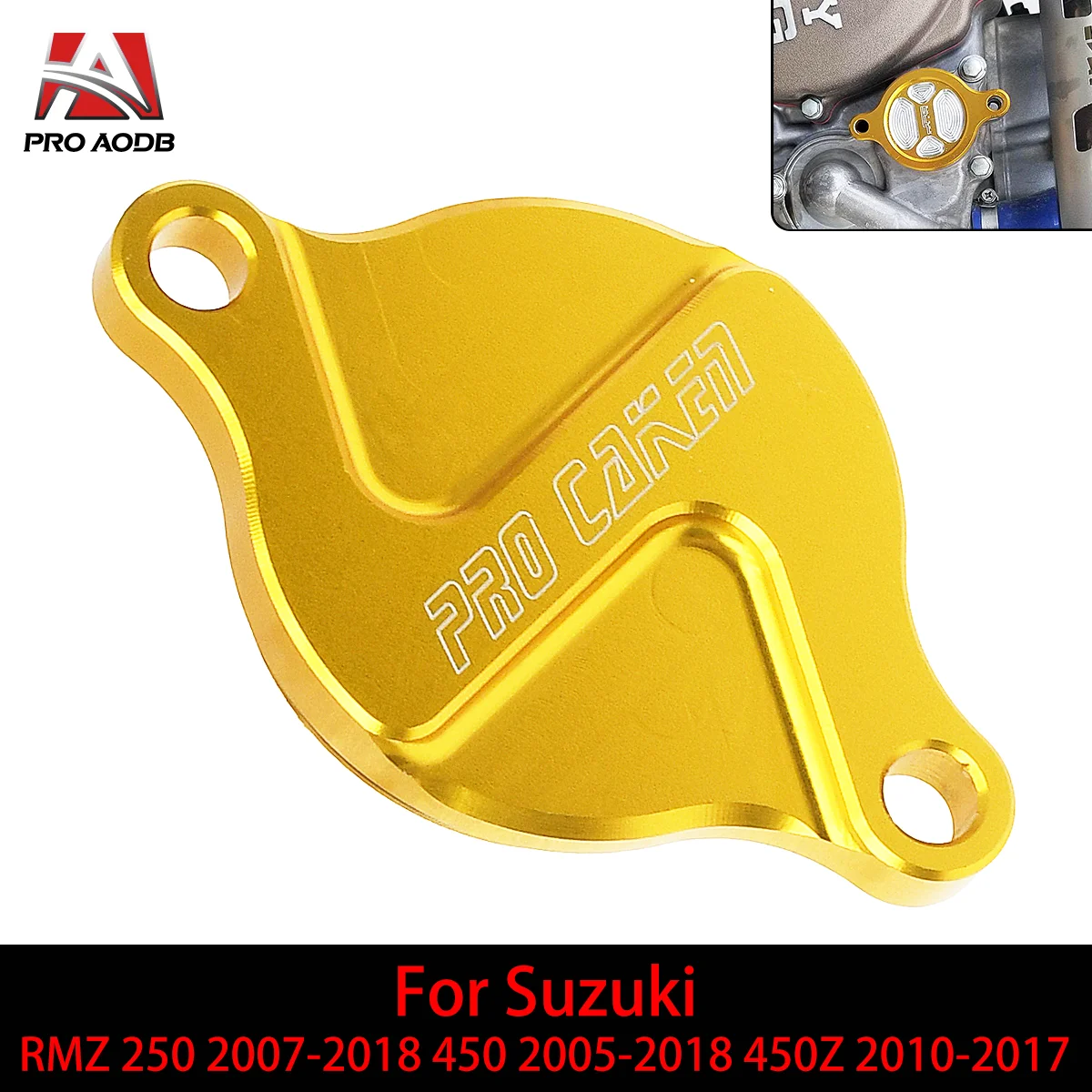 Motorcycle CNC Aluminum Oil Filter Cover For Suzuki RMZ 250 2007-2018 450 2005-2018 RMX 450Z 2010-2017 Motocross Accessories Etc