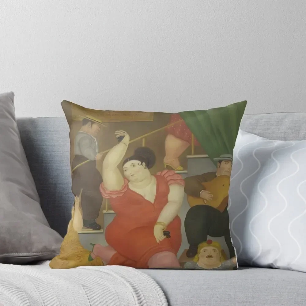 

Fernando Botero - Tablao Flamenco - Exhibition Poster Throw Pillow Elastic Cover For Sofa Marble Cushion Cover pillow