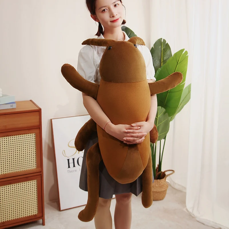 

Soft Simulation Brown Cockroach Plush Pillow Stuffed Injurious Insect Seat Cushion Back Support Plushie Decoration Men Gift