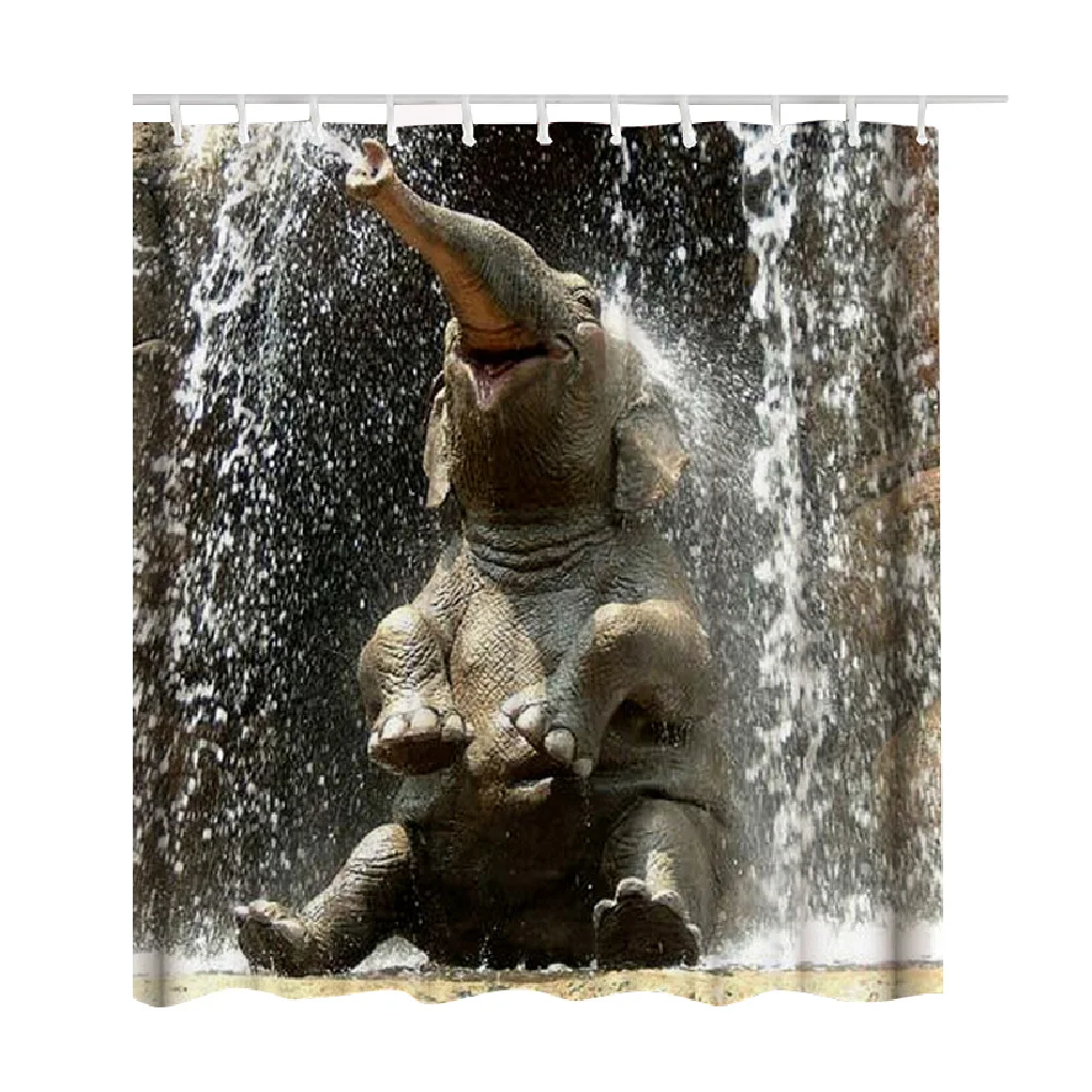 

Printing Shower Curtain Waterproof Bathroom Drape Polyester Bathing Curtain Type 5 180x200cm