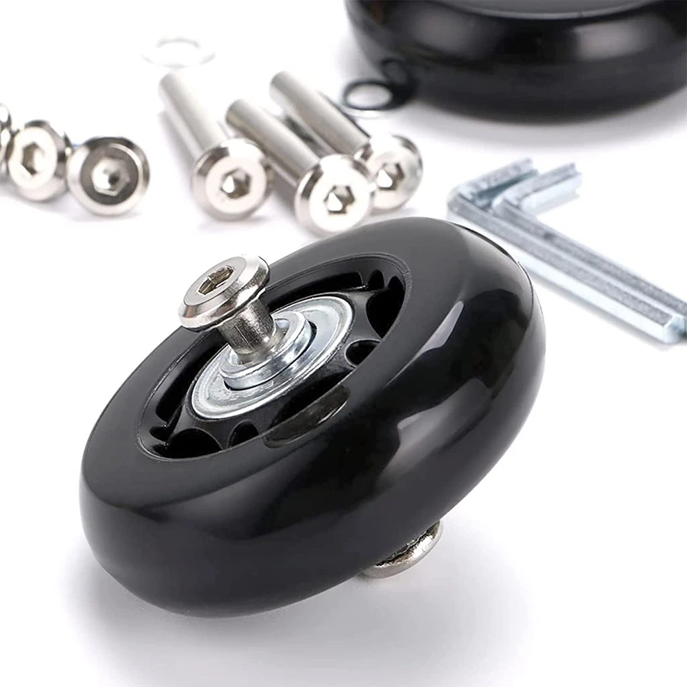 Suitcase Luggage Wheel Replacement Kit Rubber Universal Wheels Swivel Caster BearingTool(OD:80 W:24 ID:6 Axles:36/ 40mm)