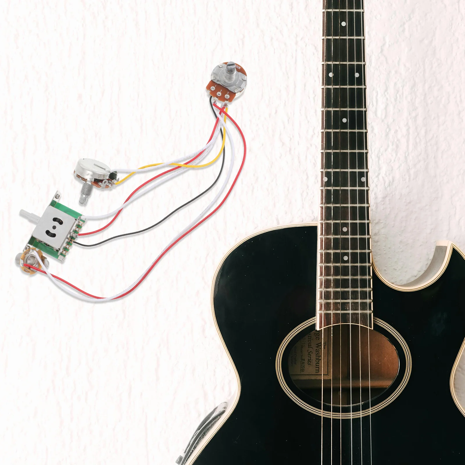 

1Set Electric Guitar Wiring Harness Kit Sleek Finish 1T1V Circuit 3-Way Toggle Switch Jack Guitar Electronics Repair Upgrade